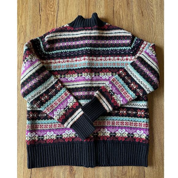 Heirloom Collectibles Vtg Multi Pattern Full Zip Sweater Size Medium - Picture 6 of 6